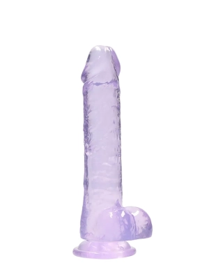 Priesvitné realistické dildo - fialové REALROCK 19cm
