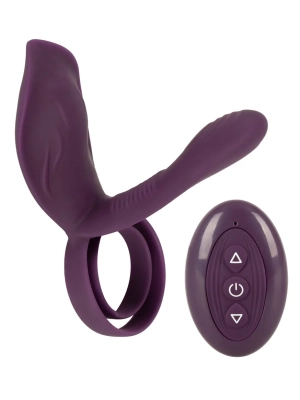 Nabíjateľný vibračný krúžok a párový vibrátor Couples Choice  fialový