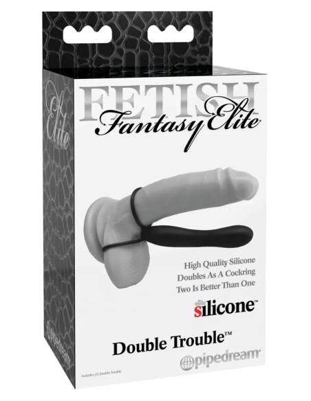 Fetish Double Trouble krúžok s análnym dildom