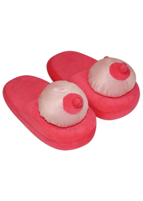 Plyšové ružové papuče - v tvare pŕs
