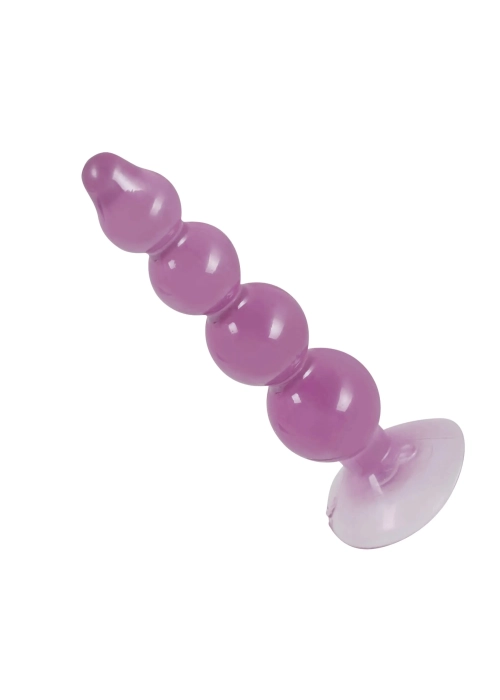 anal beads - análny kolík s prísavkou (fialový)