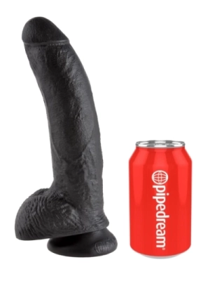 testikulárne dildo (23 cm) - čierne