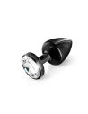 Análny kolík s kryštálom swarovski DIOGOL  ANNI BUTT PLUG ROUND BLACK