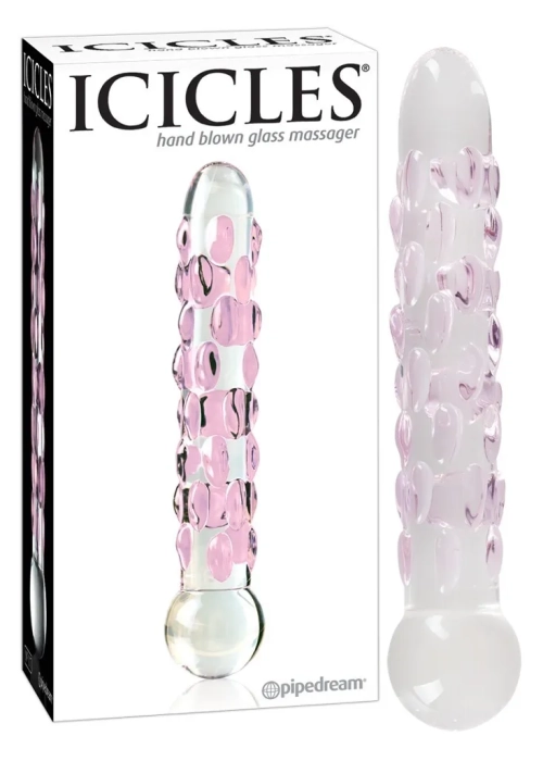 Icicles - perličkové sklené dildo