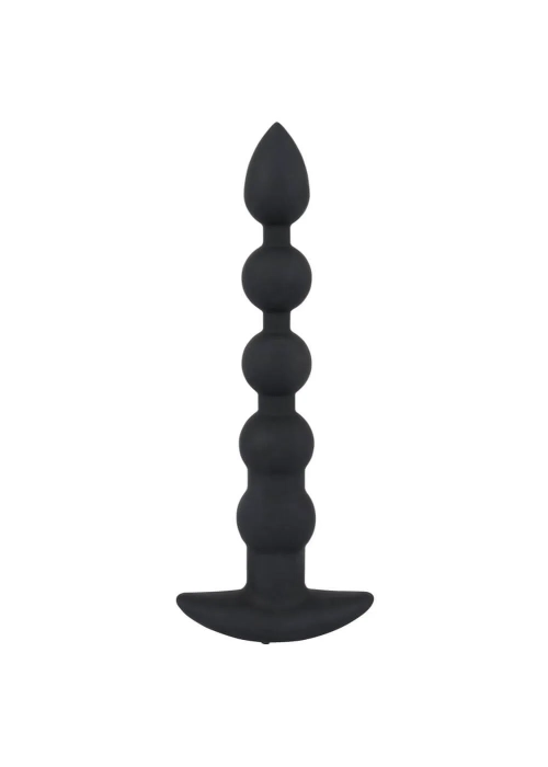 Black Velvets Rechargeable Beads nabíjací análny vibrátor s 5 guličkami čierny