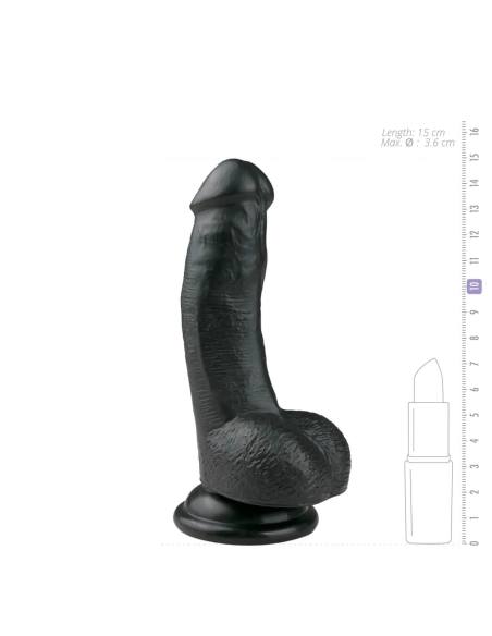 Easytoys dildo so semenníkmi a prísavkou 15cm čierne