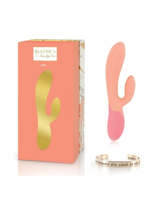 Hrejúci vibrátor ZAJAČIK RS Essentials  Xena Rabbit Vibrator Peach & Coral